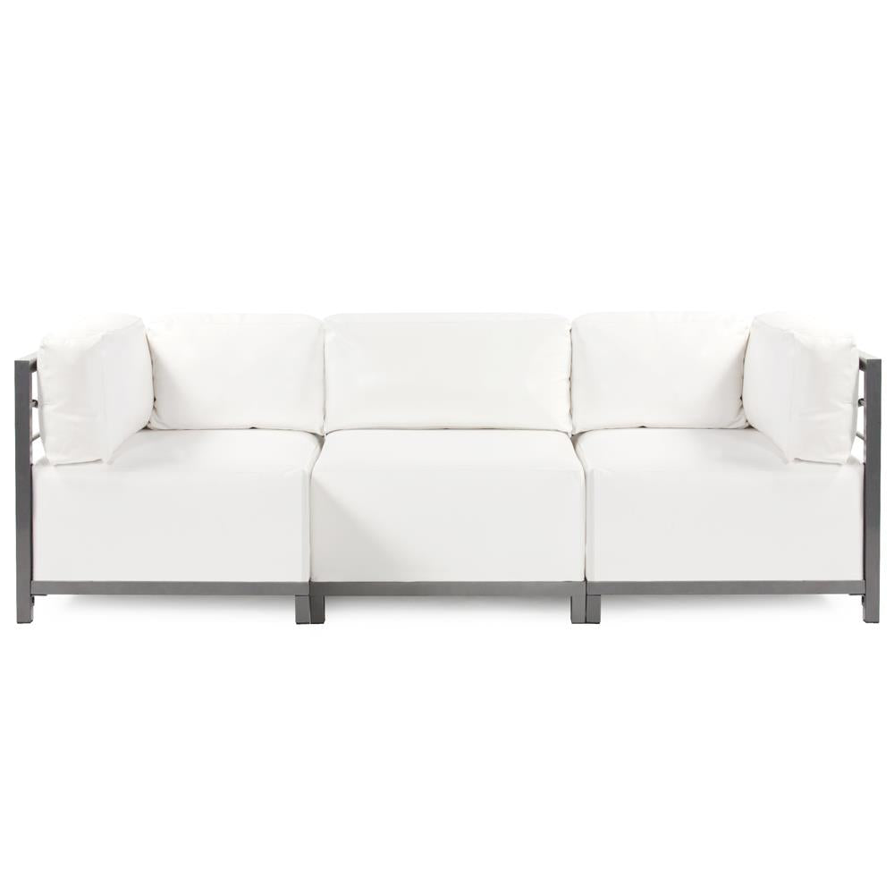 Howard Elliott Collection Axis 3pc Sectional Atlantis White Titanium Frame Outdoor Living Howard Elliott Collection   