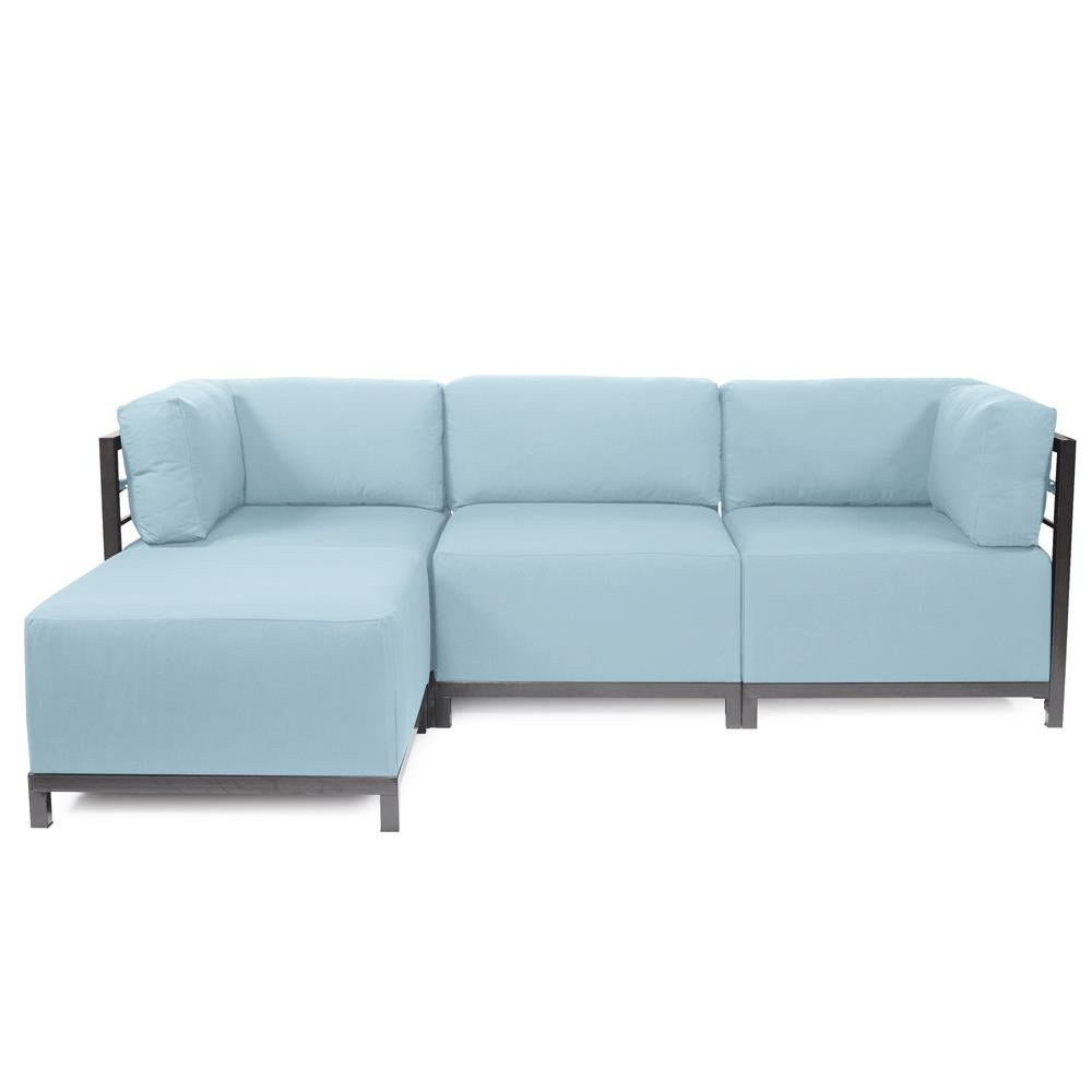 Howard Elliott Collection Axis 4pc Sectional Seascape Breeze Titanium Frame Outdoor Living Howard Elliott Collection   