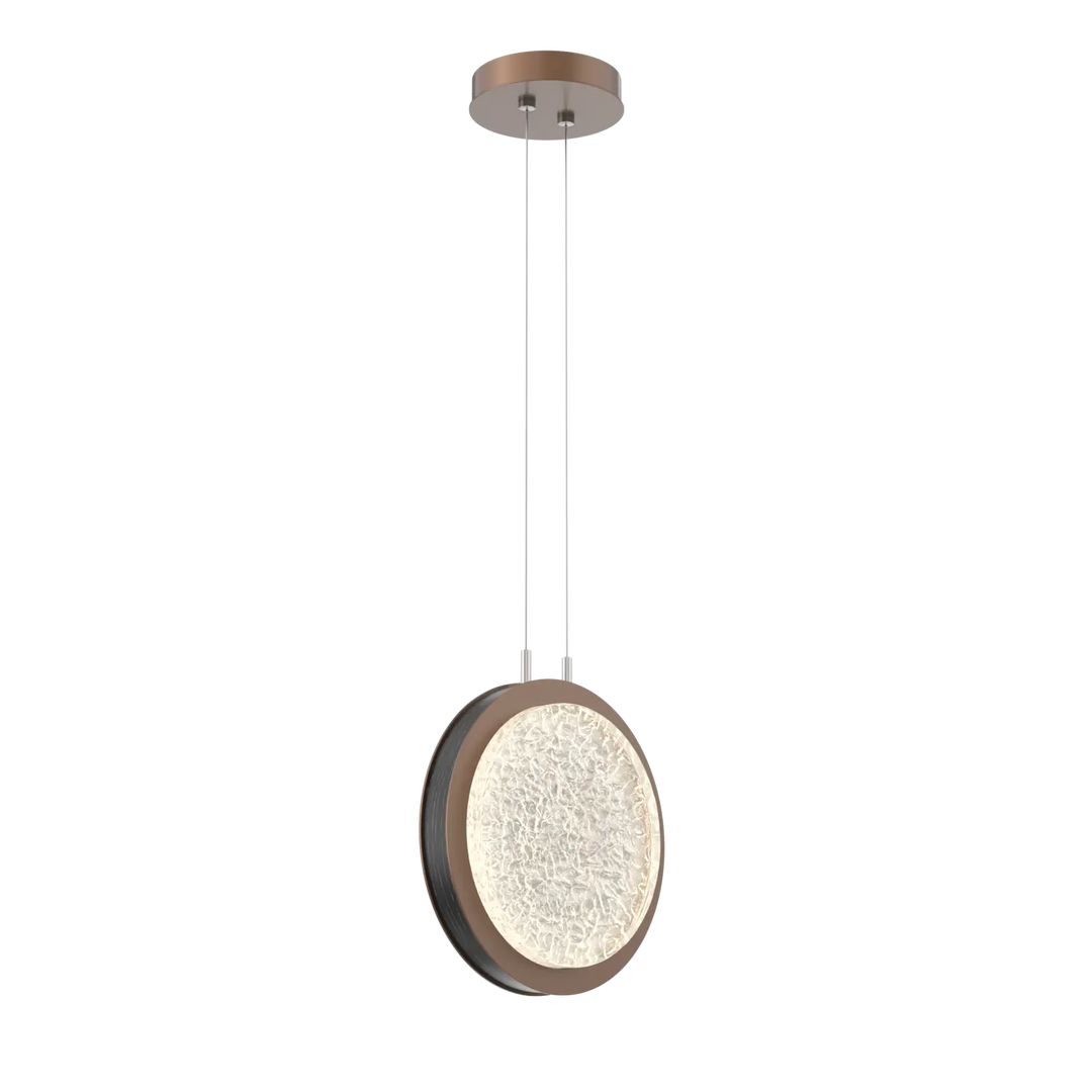 Hammerton Studio Iris Large Pendant Burnished Bronze / Dark Oak Wood