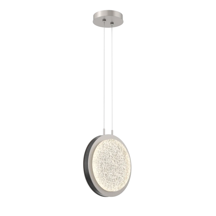 Hammerton Studio Iris Large Pendant Beige Silver / Dark Oak Wood