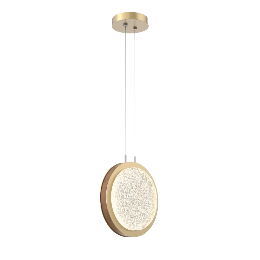 Hammerton Studio Iris Large Pendant Gilded Brass / Nutmeg Leather