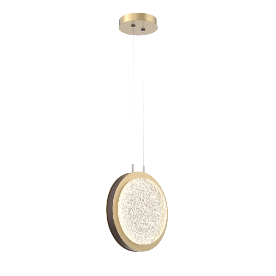 Hammerton Studio Iris Large Pendant Gilded Brass / Cocoa Leather