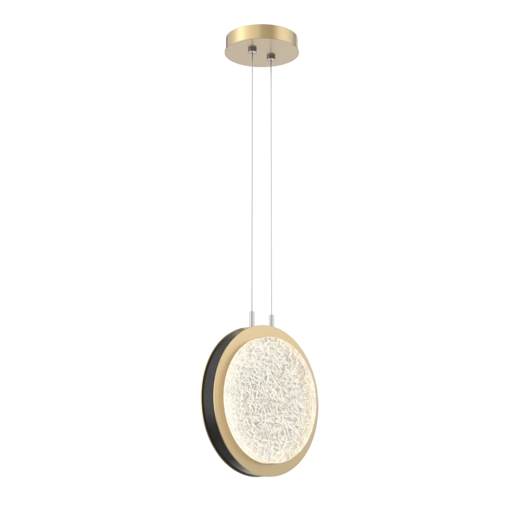 Hammerton Studio Iris Large Pendant Gilded Brass / Licorice Leather