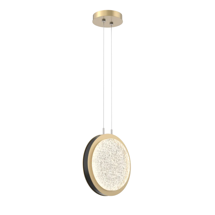 Hammerton Studio Iris Large Pendant Gilded Brass / Licorice Leather