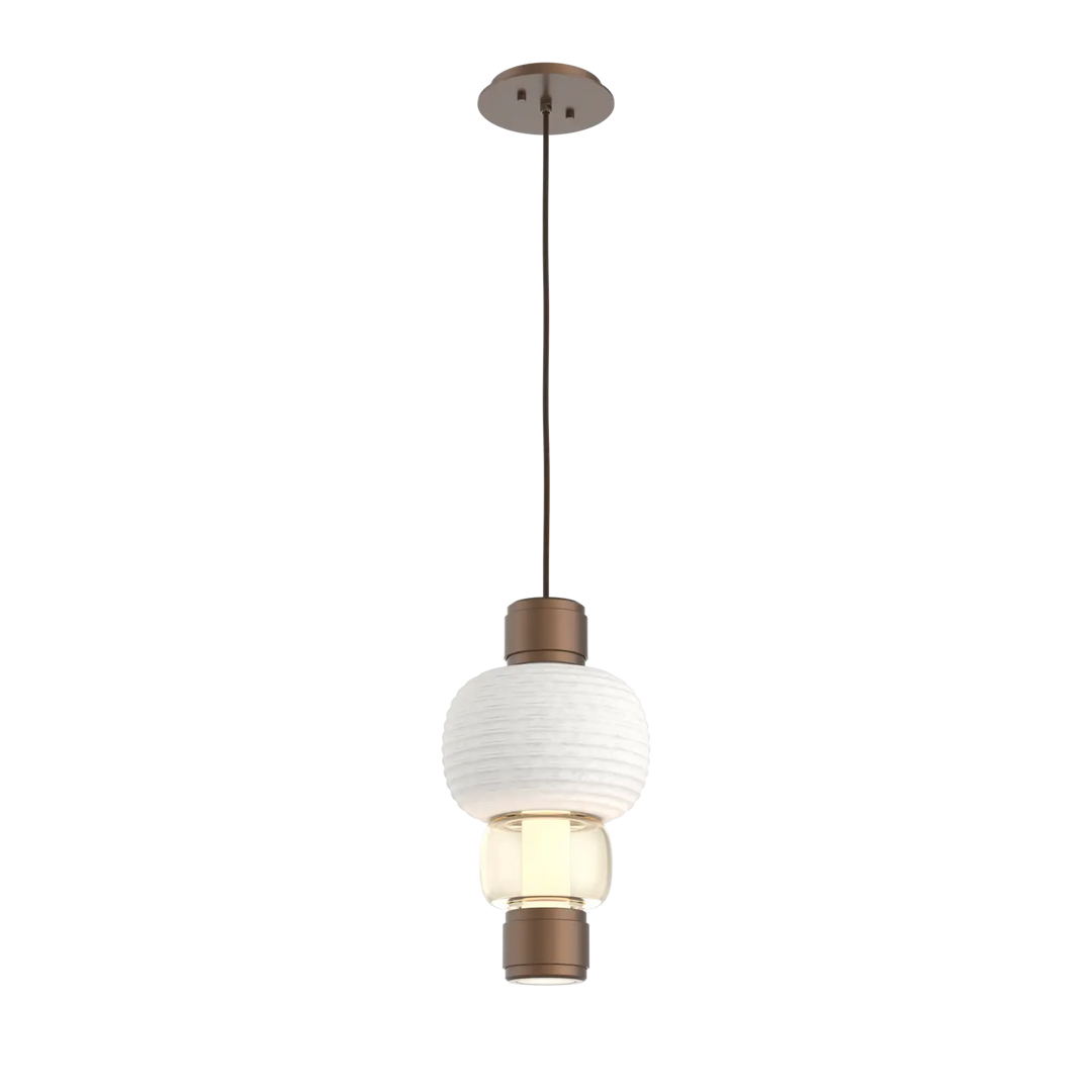 Hammerton Studio Torno Mandrel Pendant Burnished Bronze / Single / Amber / Chalk Ceramic