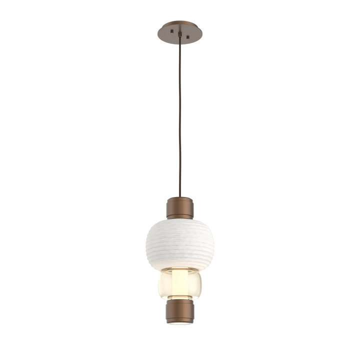 Hammerton Studio Torno Mandrel Pendant Burnished Bronze / Single / Amber / Chalk Ceramic