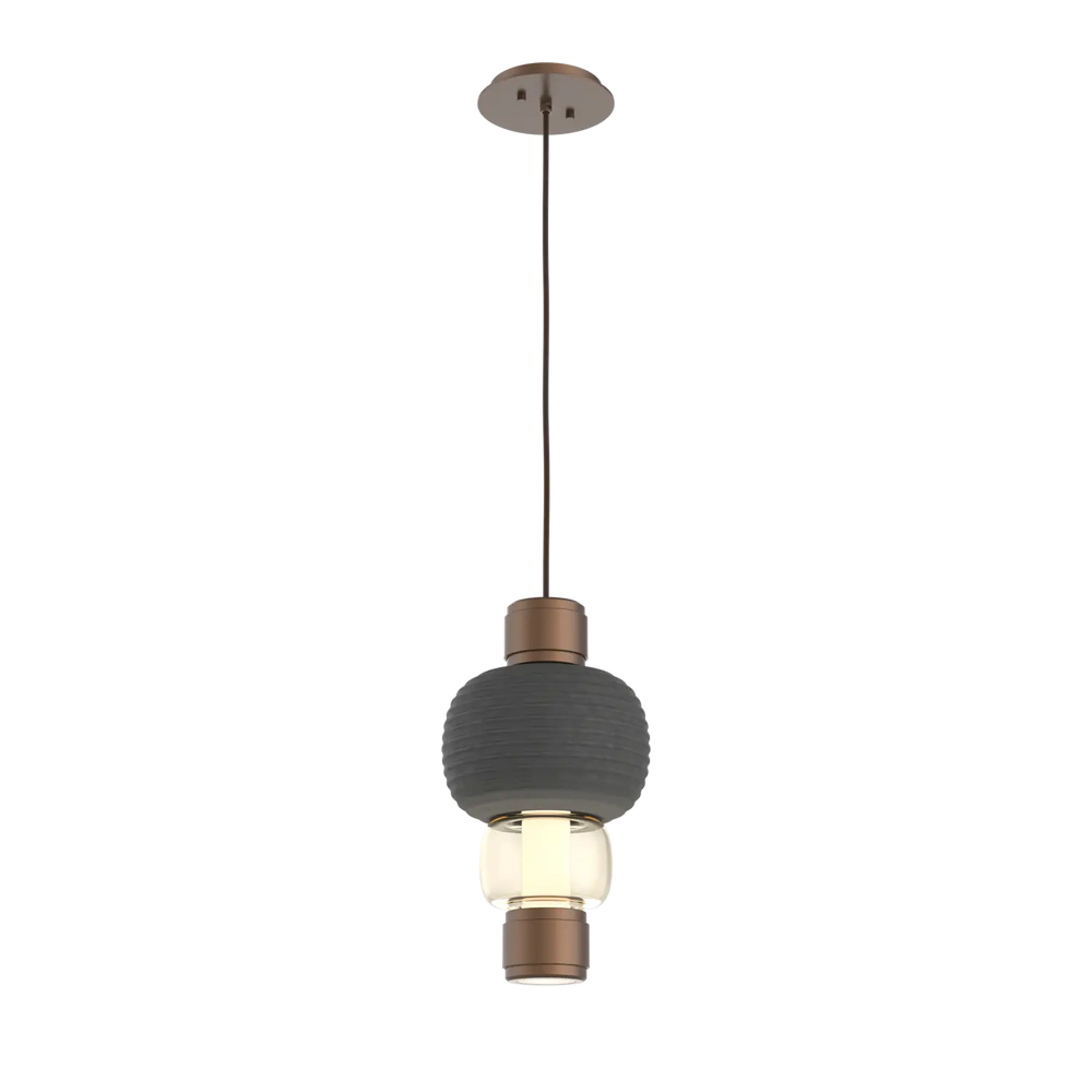 Hammerton Studio Torno Mandrel Pendant Burnished Bronze / Single / Amber / Charcoal Ceramic