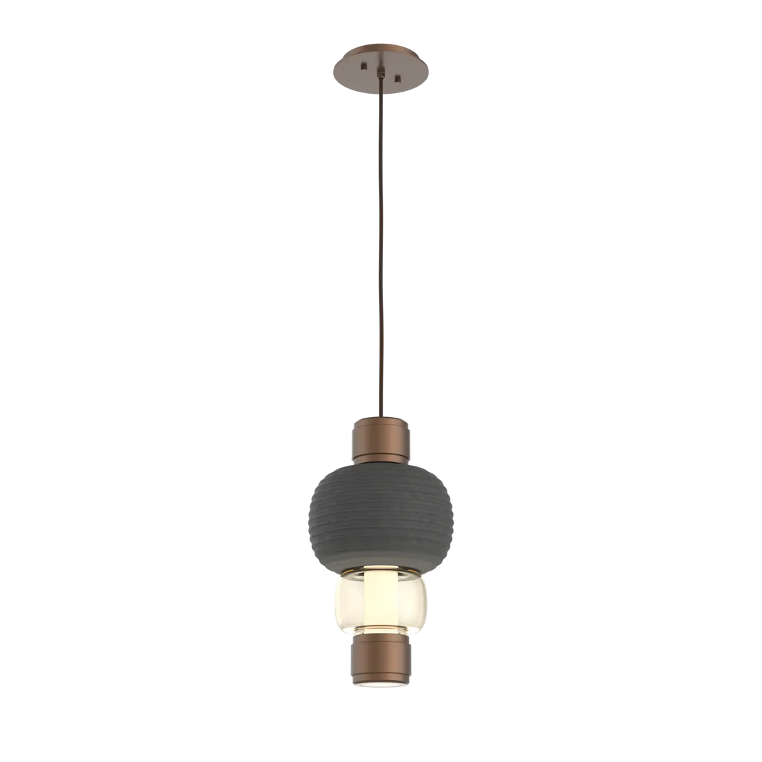 Hammerton Studio Torno Mandrel Pendant Burnished Bronze / Single / Amber / Charcoal Ceramic