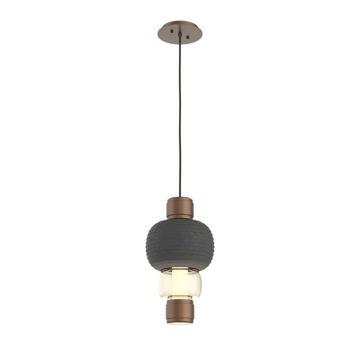 Hammerton Studio Torno Mandrel Pendant Burnished Bronze / Single / Amber / Charcoal Ceramic