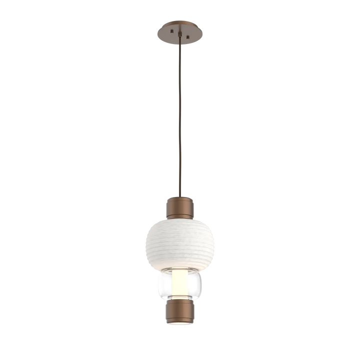 Hammerton Studio Torno Mandrel Pendant Burnished Bronze / Single / Clear / Chalk Ceramic