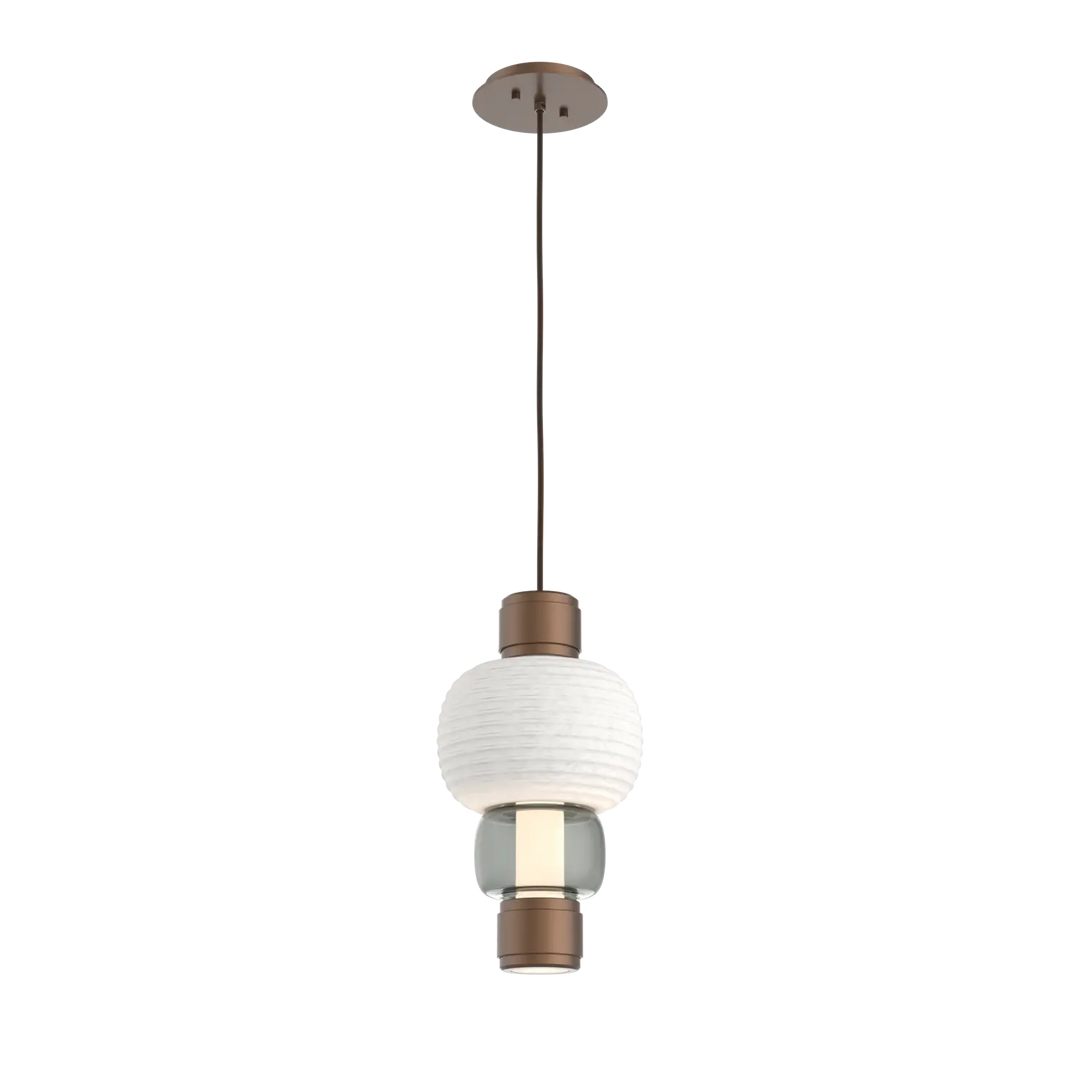Hammerton Studio Torno Mandrel Pendant Burnished Bronze / Single / Smoke / Chalk Ceramic