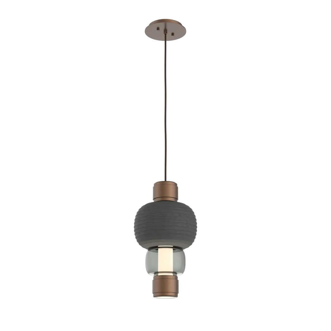 Hammerton Studio Torno Mandrel Pendant Burnished Bronze / Single / Smoke / Charcoal Ceramic