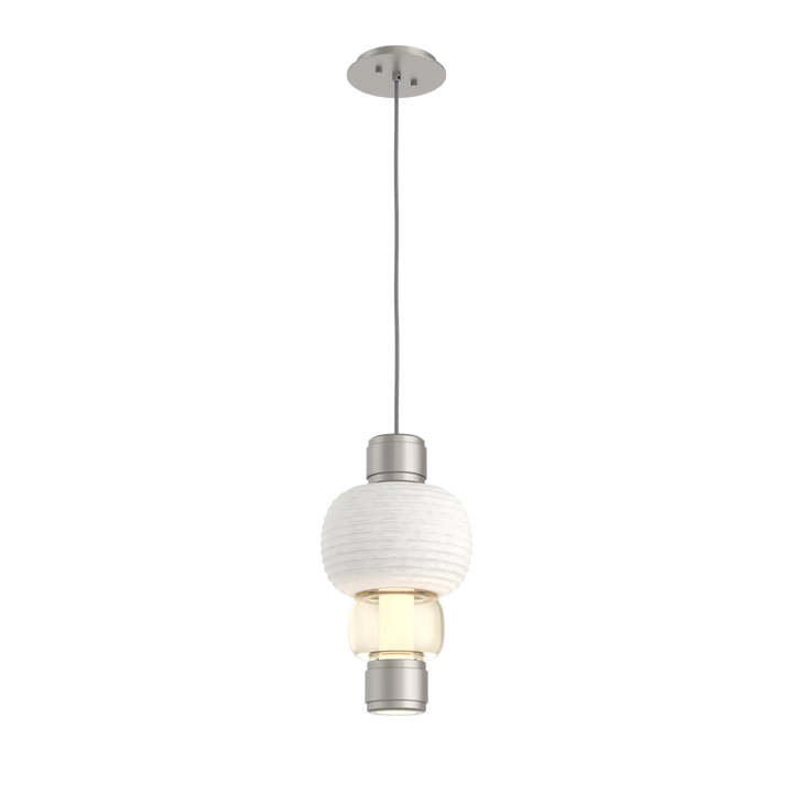 Hammerton Studio Torno Mandrel Pendant Beige Silver / Single / Amber / Chalk Ceramic