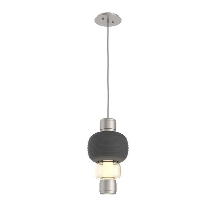 Hammerton Studio Torno Mandrel Pendant Beige Silver / Single / Amber / Charcoal Ceramic