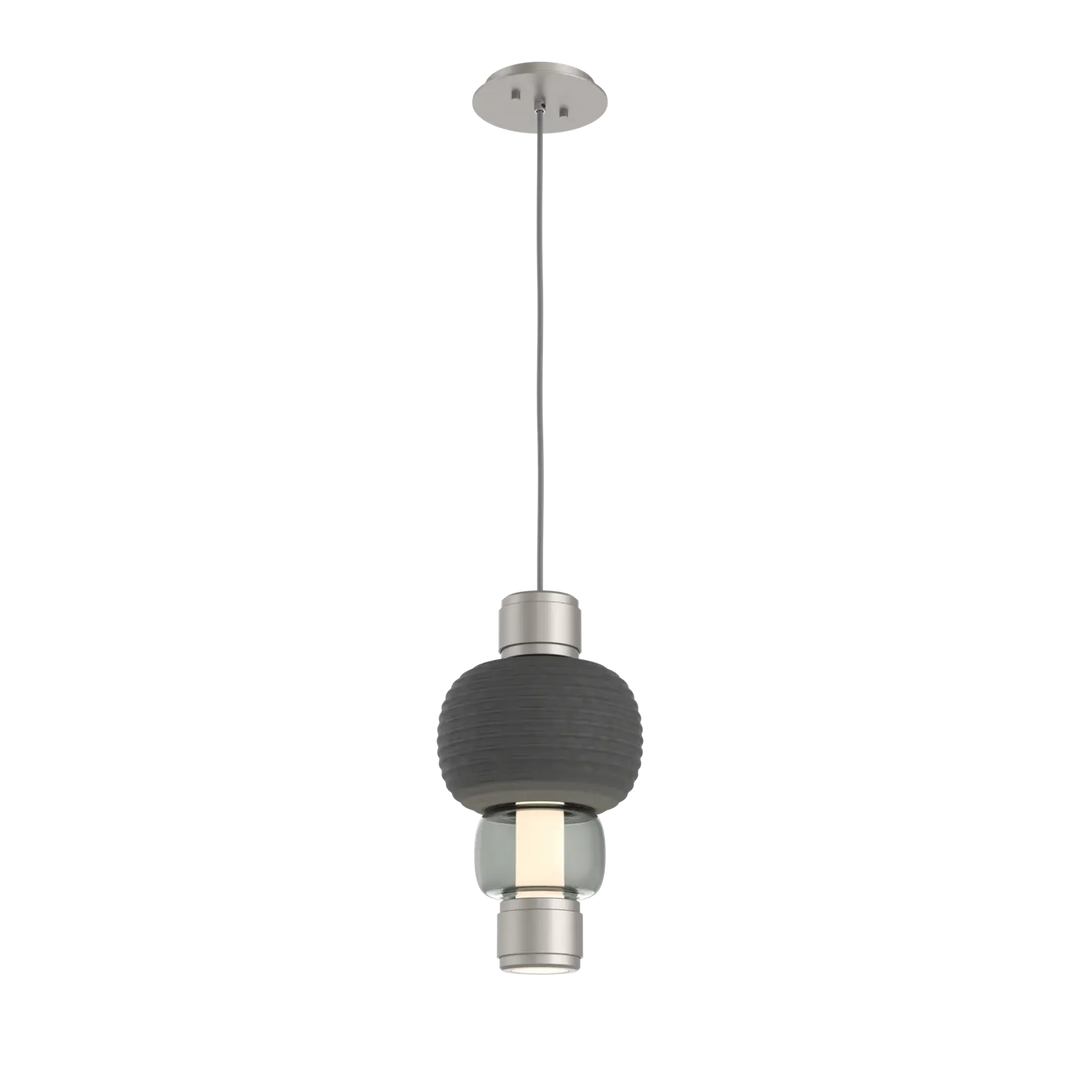 Hammerton Studio Torno Mandrel Pendant Beige Silver / Single / Smoke / Charcoal Ceramic