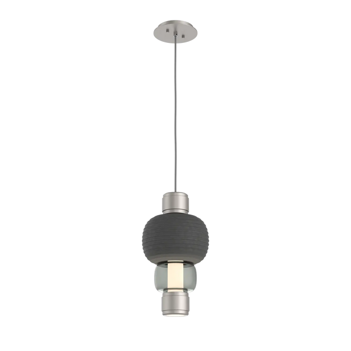 Hammerton Studio Torno Mandrel Pendant Beige Silver / Single / Smoke / Charcoal Ceramic