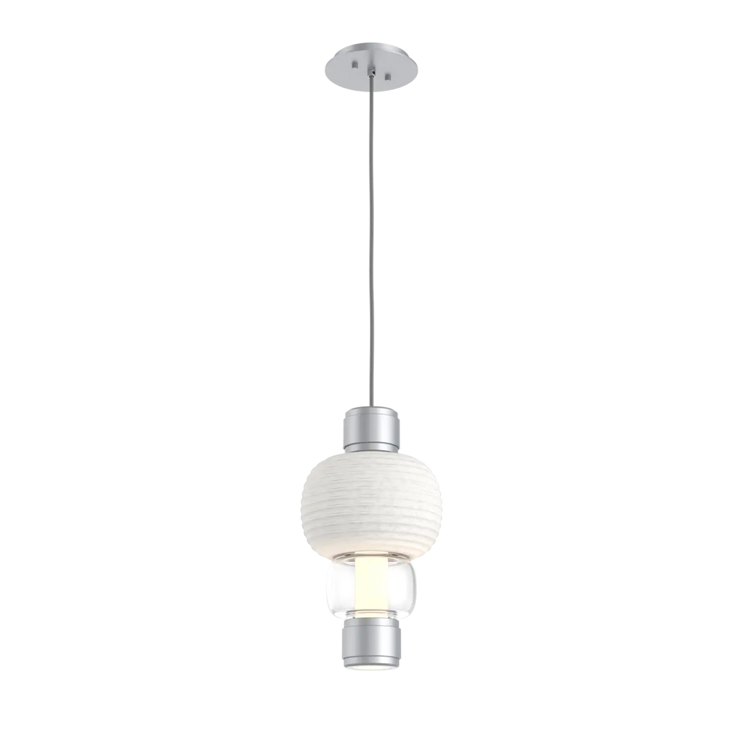 Hammerton Studio Torno Mandrel Pendant Classic Silver / Single / Clear / Chalk Ceramic