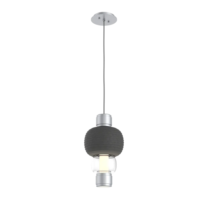 Hammerton Studio Torno Mandrel Pendant Classic Silver / Single / Clear / Charcoal Ceramic