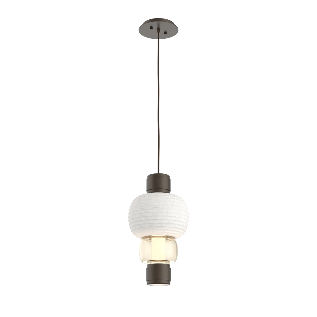 Hammerton Studio Torno Mandrel Pendant Flat Bronze / Single / Amber / Chalk Ceramic