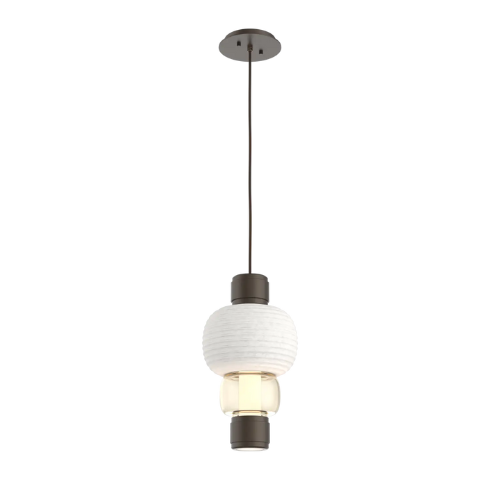 Hammerton Studio Torno Mandrel Pendant Flat Bronze / Single / Amber / Chalk Ceramic