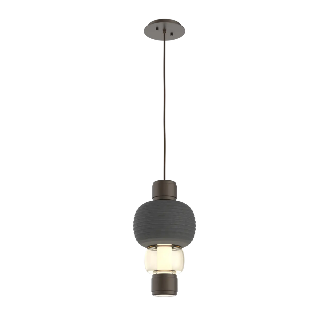Hammerton Studio Torno Mandrel Pendant Flat Bronze / Single / Amber / Charcoal Ceramic