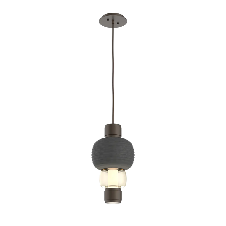 Hammerton Studio Torno Mandrel Pendant Flat Bronze / Single / Amber / Charcoal Ceramic