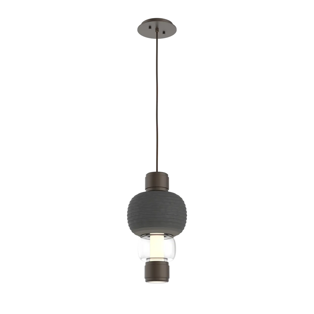 Hammerton Studio Torno Mandrel Pendant Flat Bronze / Single / Clear / Charcoal Ceramic