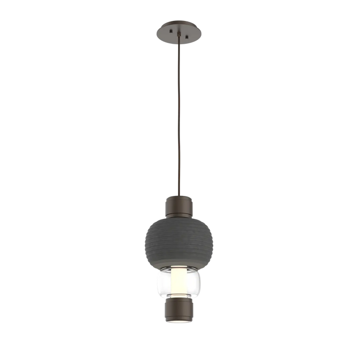 Hammerton Studio Torno Mandrel Pendant Flat Bronze / Single / Clear / Charcoal Ceramic