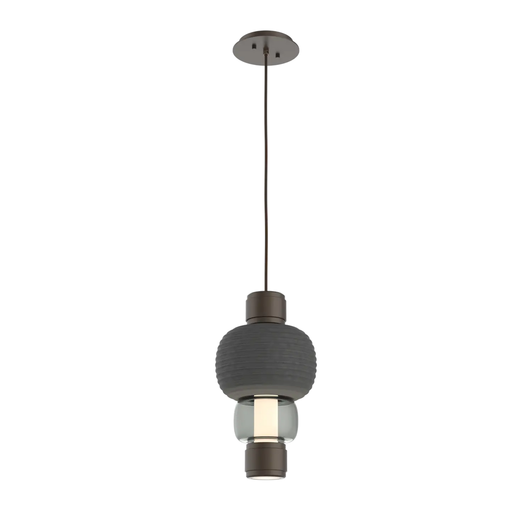 Hammerton Studio Torno Mandrel Pendant Flat Bronze / Single / Smoke / Charcoal Ceramic