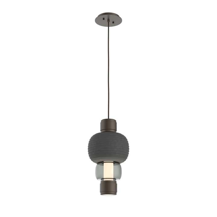 Hammerton Studio Torno Mandrel Pendant Flat Bronze / Single / Smoke / Charcoal Ceramic