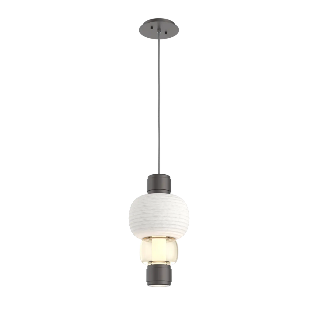 Hammerton Studio Torno Mandrel Pendant Graphite / Single / Amber / Chalk Ceramic