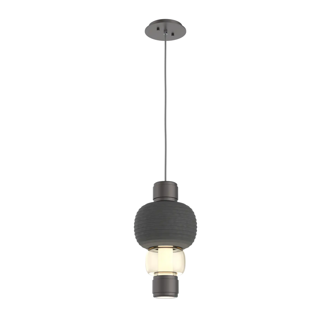Hammerton Studio Torno Mandrel Pendant Graphite / Single / Amber / Charcoal Ceramic