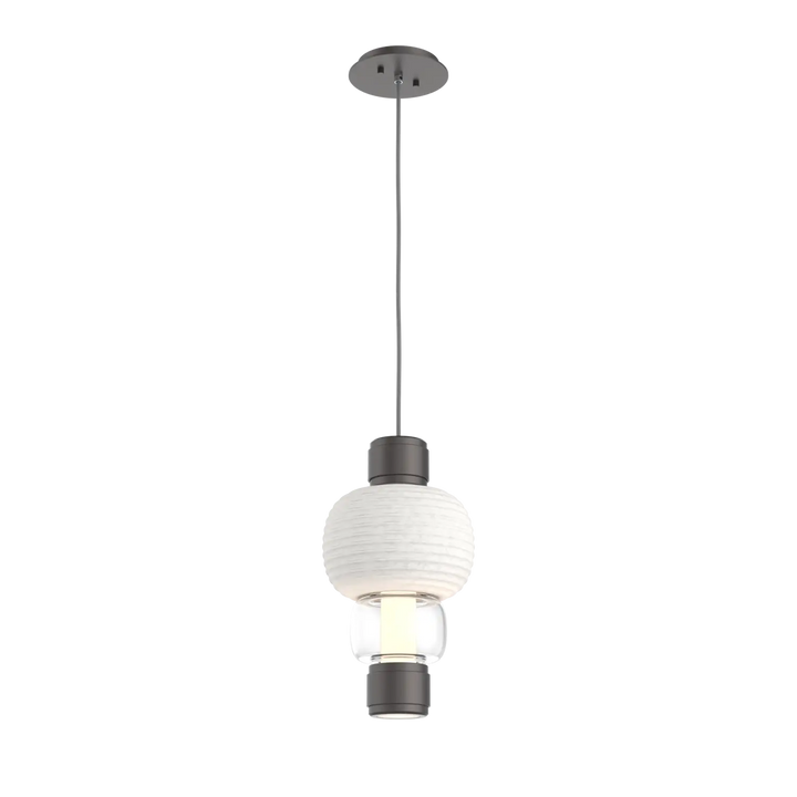 Hammerton Studio Torno Mandrel Pendant Graphite / Single / Clear / Chalk Ceramic
