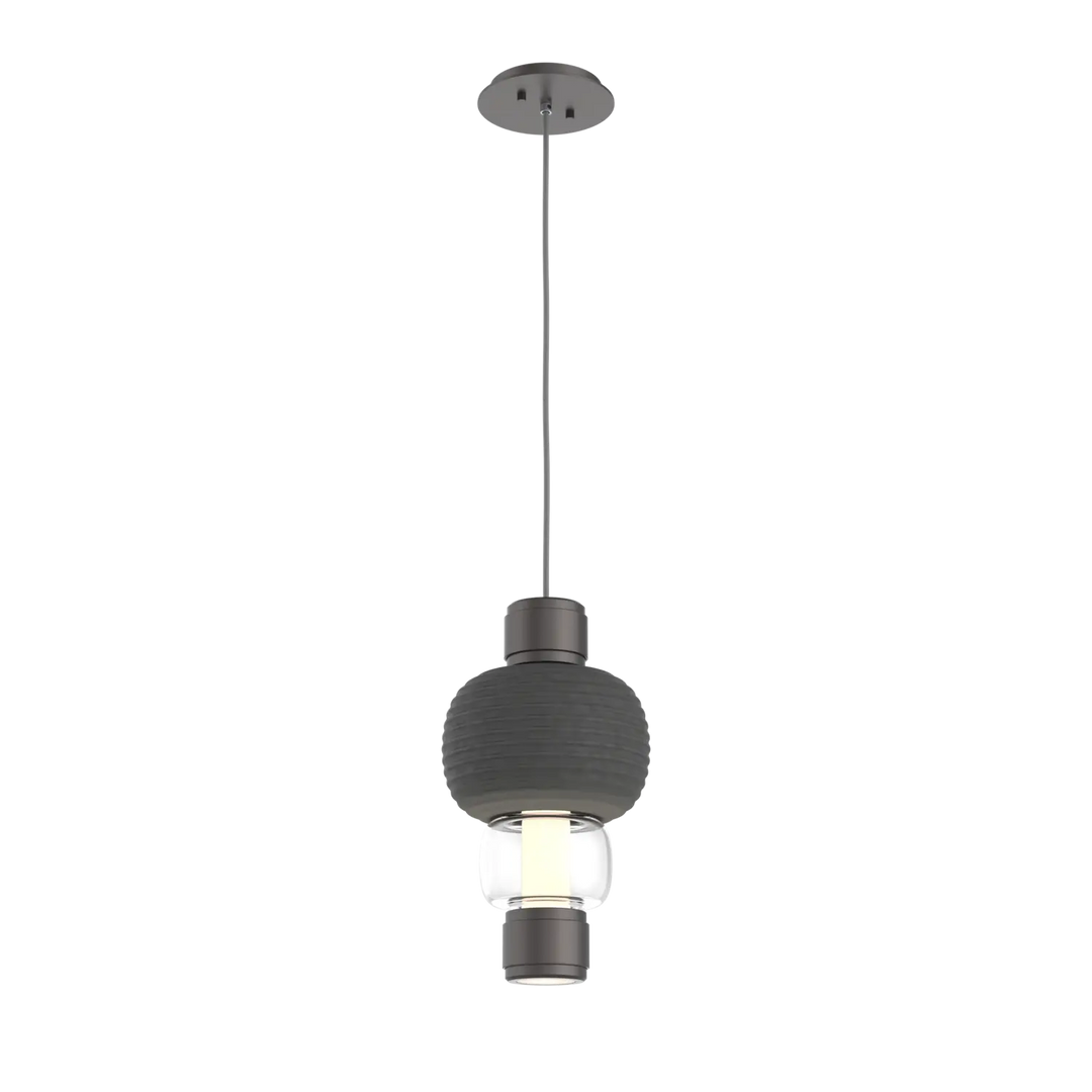 Hammerton Studio Torno Mandrel Pendant Graphite / Single / Clear / Charcoal Ceramic