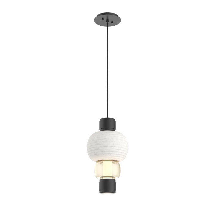 Hammerton Studio Torno Mandrel Pendant Matte Black / Single / Amber / Chalk Ceramic