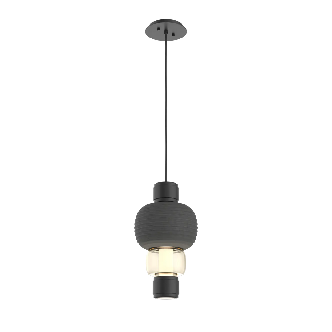 Hammerton Studio Torno Mandrel Pendant Matte Black / Single / Amber / Charcoal Ceramic