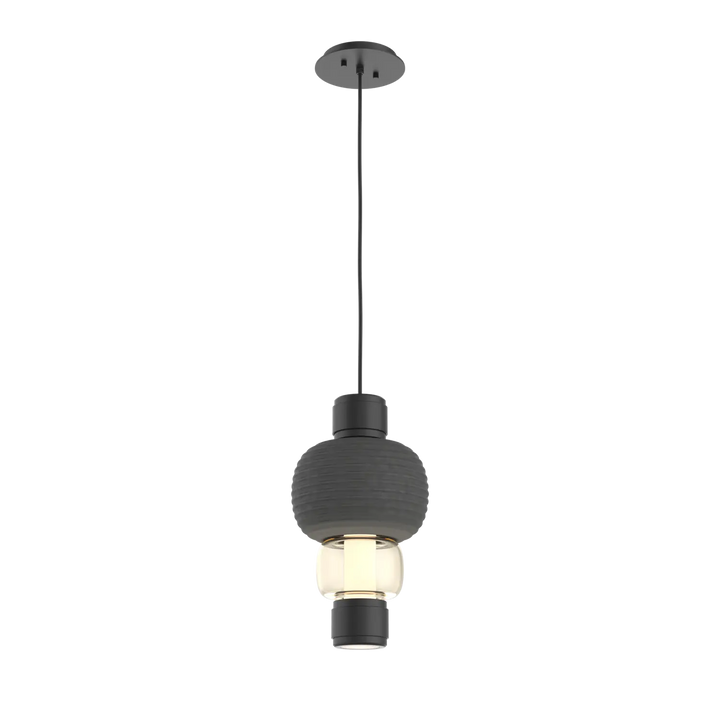Hammerton Studio Torno Mandrel Pendant Matte Black / Single / Amber / Charcoal Ceramic