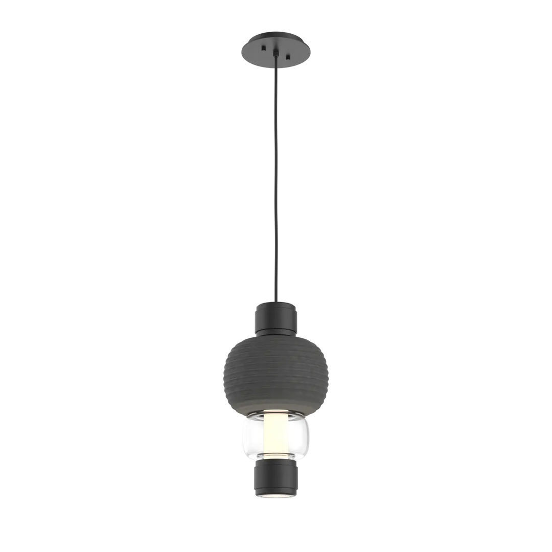Hammerton Studio Torno Mandrel Pendant Matte Black / Single / Clear / Charcoal Ceramic