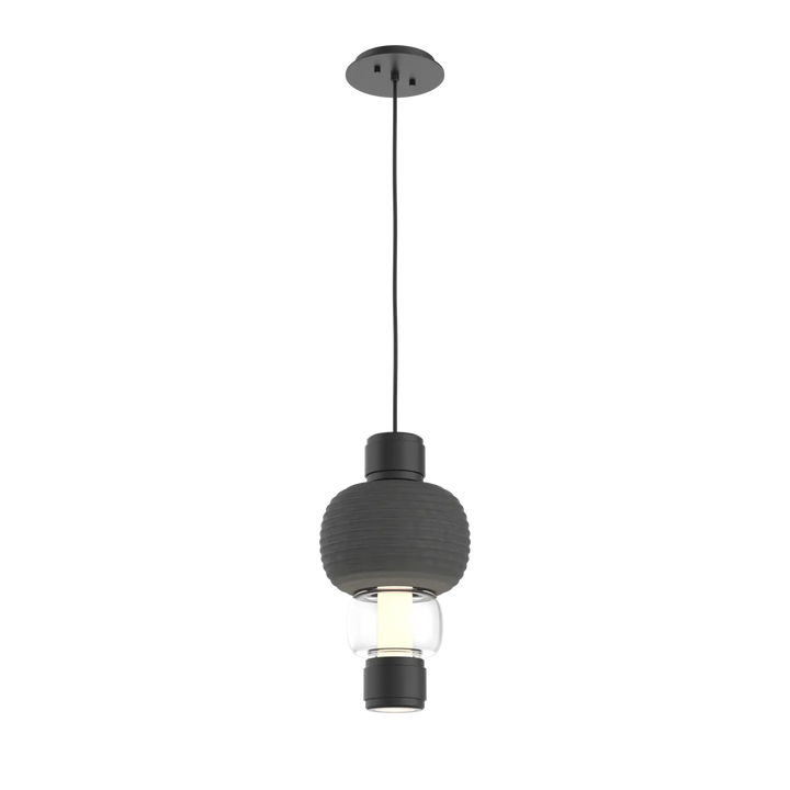 Hammerton Studio Torno Mandrel Pendant Matte Black / Single / Clear / Charcoal Ceramic