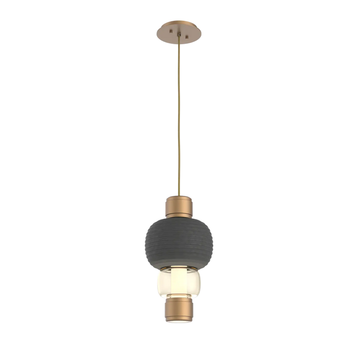 Hammerton Studio Torno Mandrel Pendant Novel Brass / Single / Amber / Charcoal Ceramic