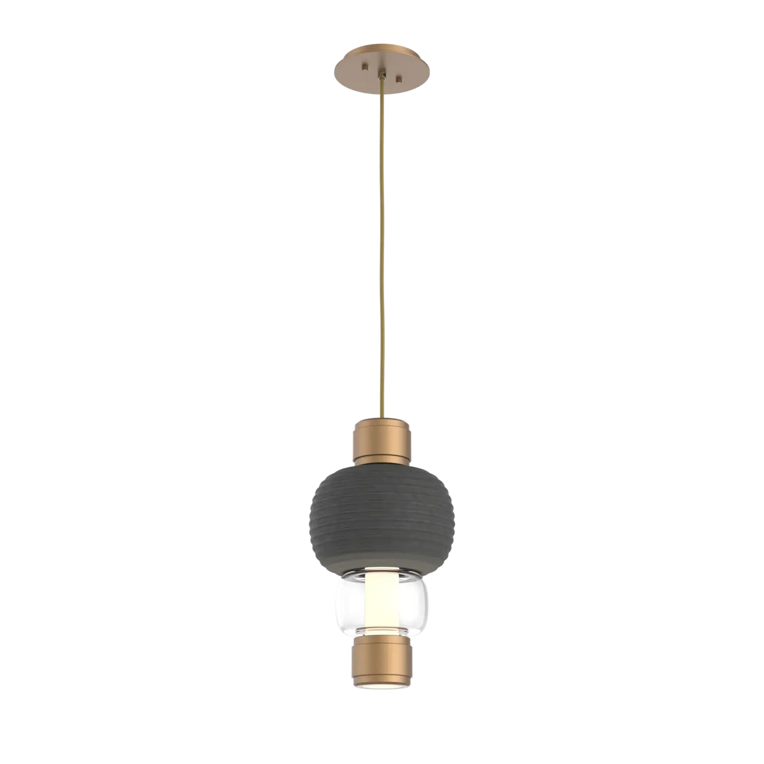 Hammerton Studio Torno Mandrel Pendant Novel Brass / Single / Clear / Charcoal Ceramic