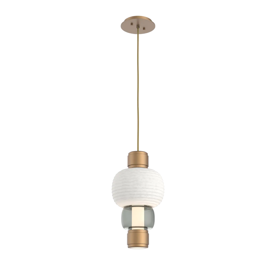 Hammerton Studio Torno Mandrel Pendant Novel Brass / Single / Smoke / Chalk Ceramic