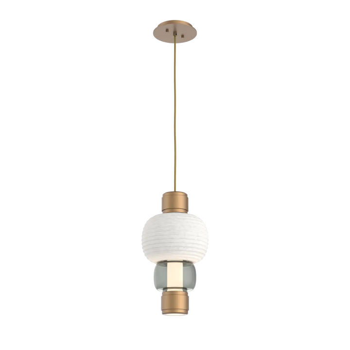 Hammerton Studio Torno Mandrel Pendant Novel Brass / Single / Smoke / Chalk Ceramic
