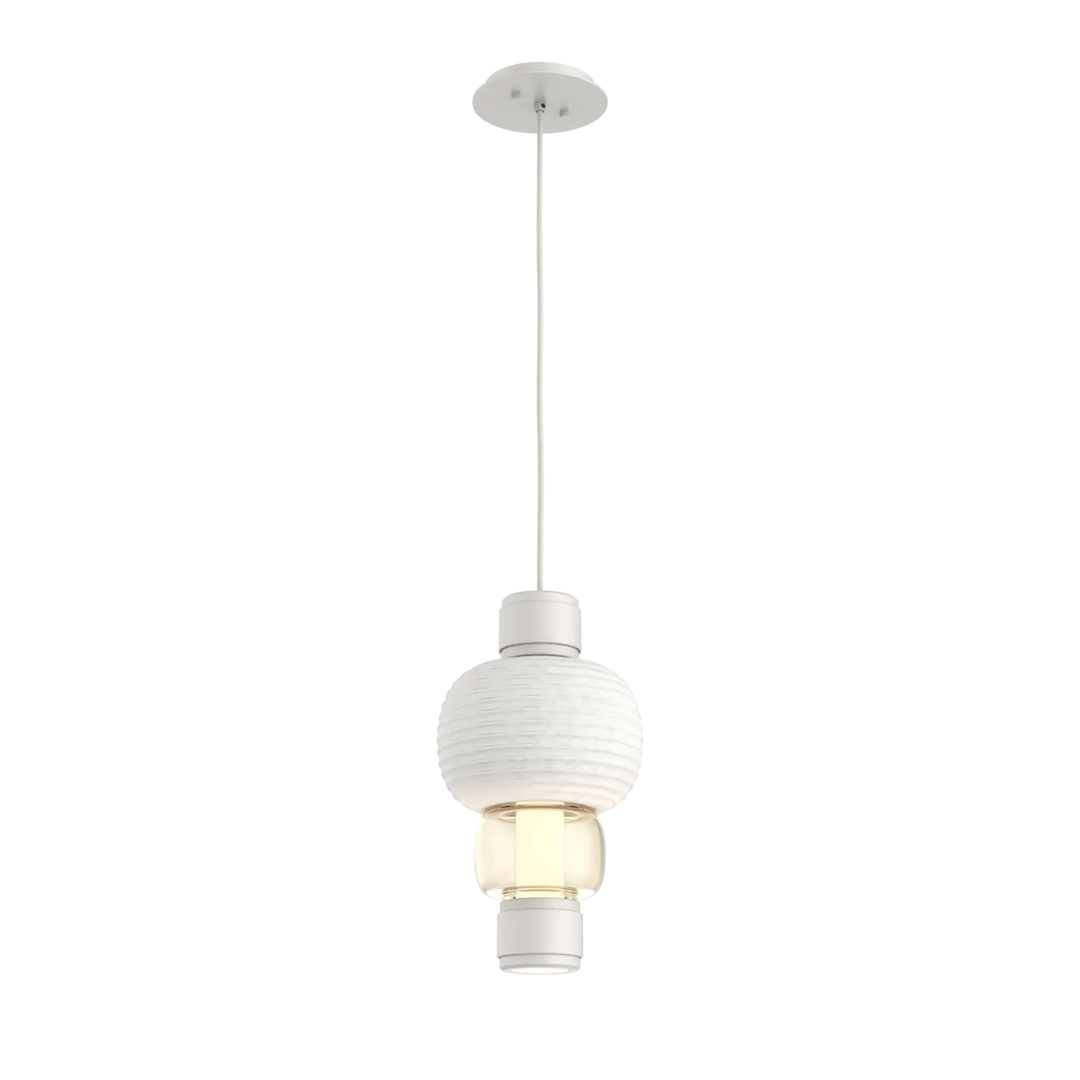 Hammerton Studio Torno Mandrel Pendant Salt White / Single / Amber / Chalk Ceramic