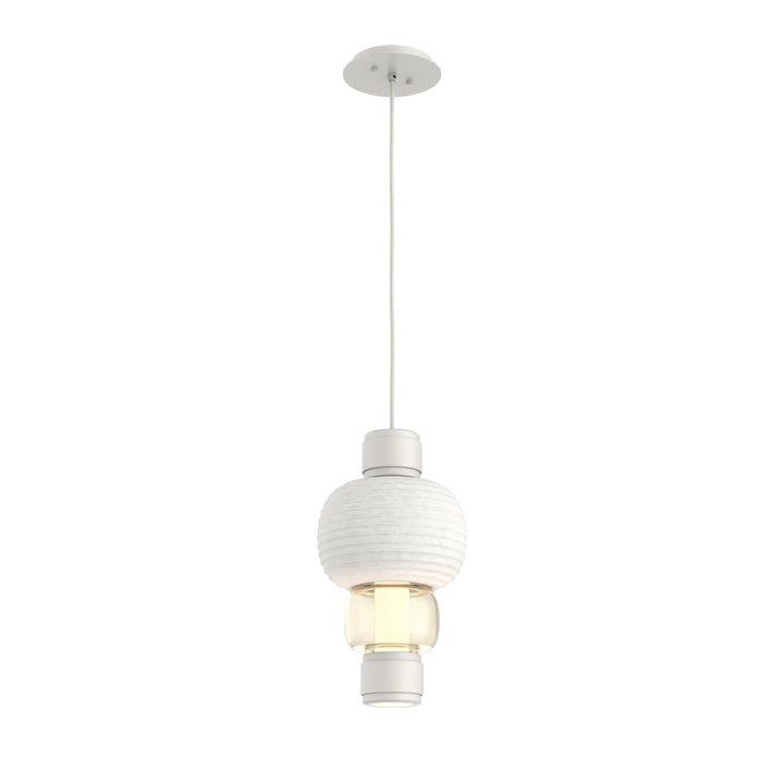 Hammerton Studio Torno Mandrel Pendant Salt White / Single / Amber / Chalk Ceramic