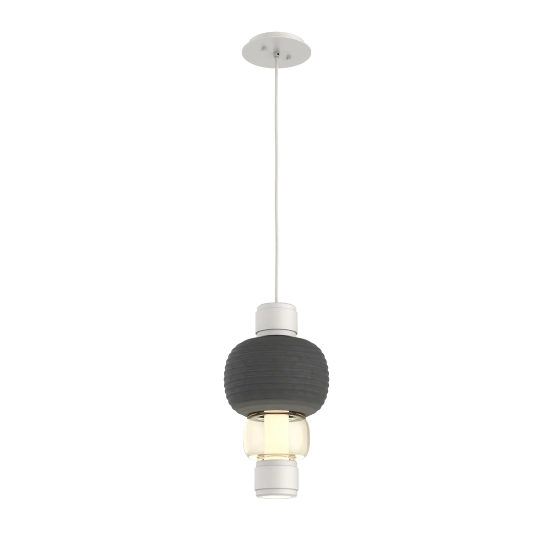 Hammerton Studio Torno Mandrel Pendant Salt White / Single / Amber / Charcoal Ceramic
