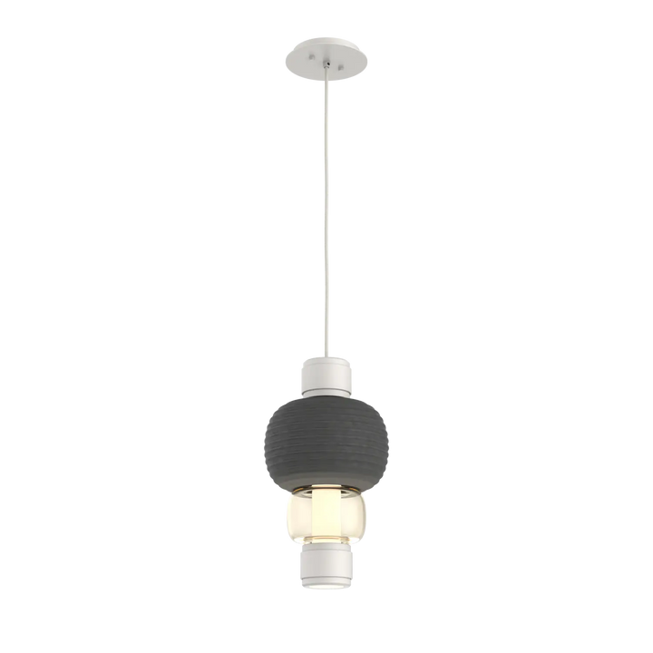Hammerton Studio Torno Mandrel Pendant Salt White / Single / Amber / Charcoal Ceramic