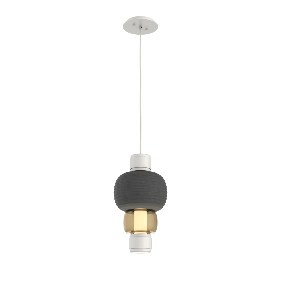 Hammerton Studio Torno Mandrel Pendant Salt White / Single / Bronze / Charcoal Ceramic