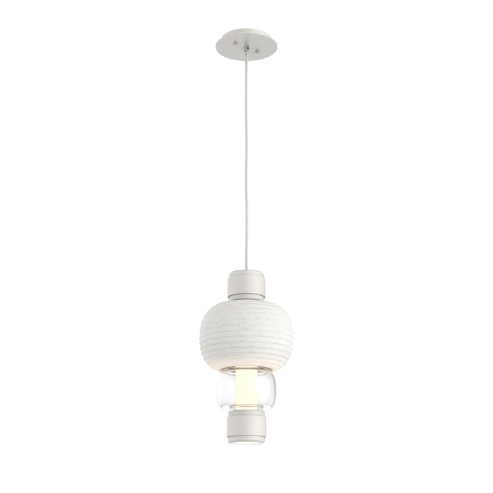 Hammerton Studio Torno Mandrel Pendant Salt White / Single / Clear / Chalk Ceramic