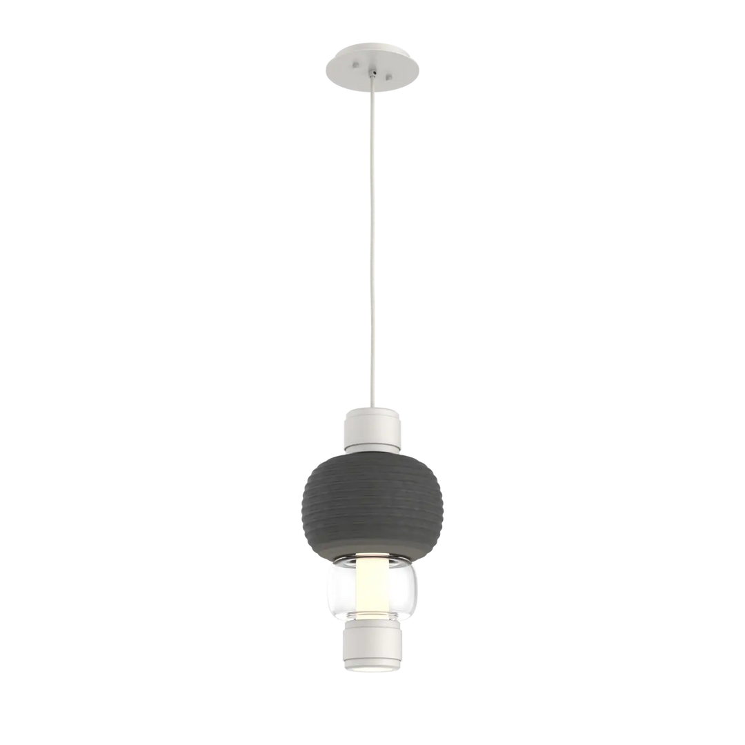 Hammerton Studio Torno Mandrel Pendant Salt White / Single / Clear / Charcoal Ceramic
